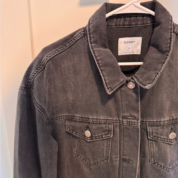 Old Navy Women's Charcoal Jean Jacket - Picture 2 of 3